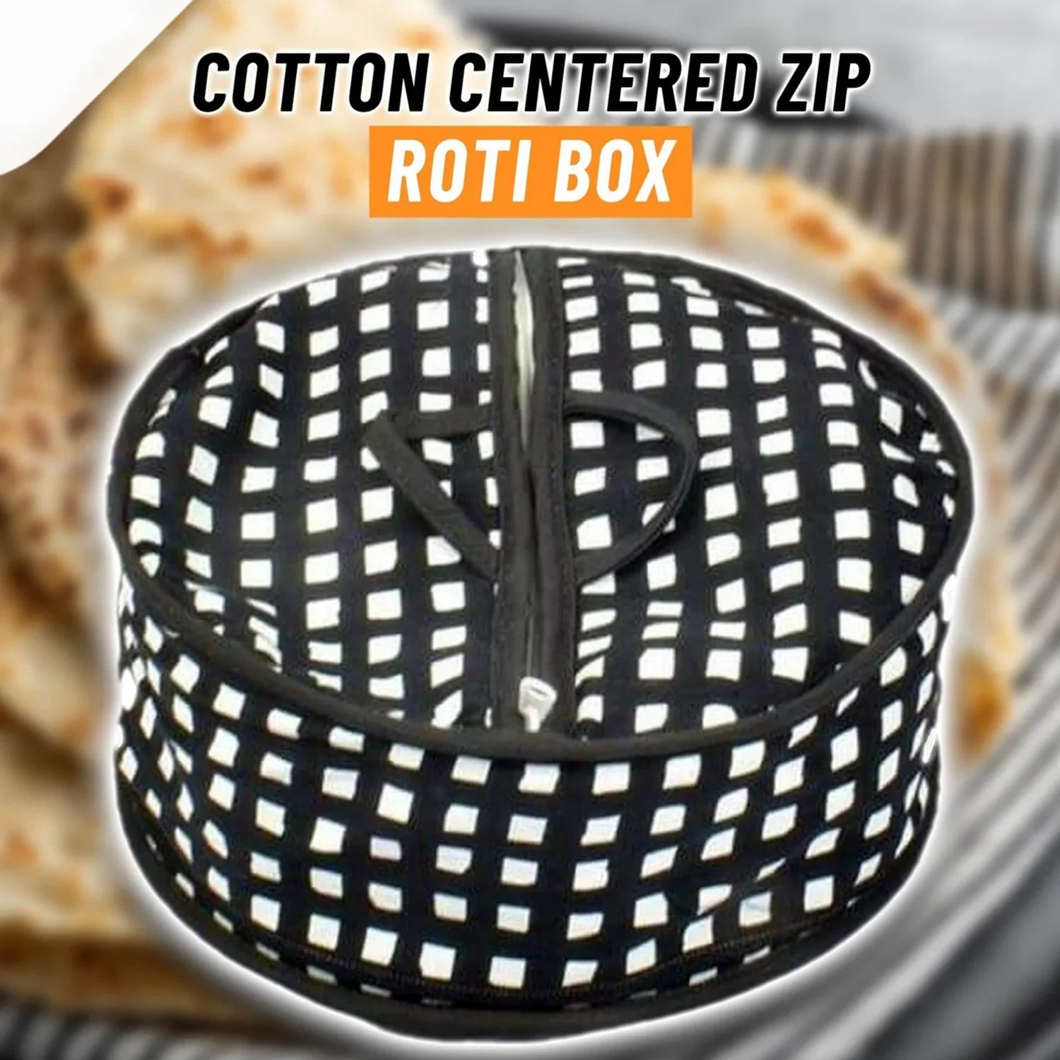 Pack Of 2 - Roti Basket Circle – Roti Chapati Box with Zipper Cover