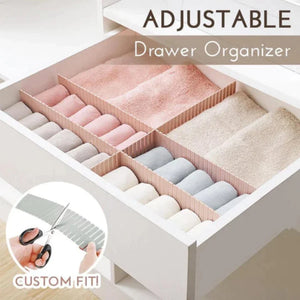 Adjustable Drawer Separator & Plastic DIY Divider Clapboard Organizer