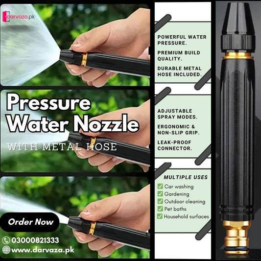 Mega Sale Offer - Imported High Quality Professional Pressure Water Nozzle with Metal Hose Rs 799