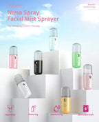 Rechargeable Facial Steamer Mist Sprayer Humidifier Nebulizer and Beauty Skin Care Tool