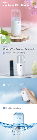 Rechargeable Facial Steamer Mist Sprayer Humidifier Nebulizer and Beauty Skin Care Tool