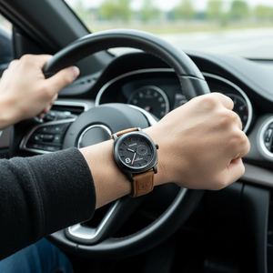 Brown Leather Strap Wrist Watch For Men