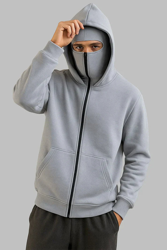 Balaclava Ninja Hoodie in Gray