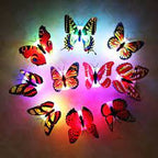 Pack Of 10 Imported Butterfly Stickers With LED As Beautiful Butterfly Night Lamp & Decorative. Rs 999