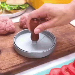 Non Stick Metal Patty Kabab Maker with Press and Wooden Handle Ideal for Perfect Burgers and Breakfast Pancakes Essential Kitchen Tool