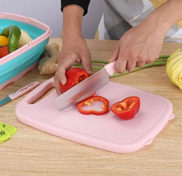 Multi-Function 9 in 1 Vegetable Slicer, Cutter, Peelers, with Washing Basket and Vegetable Cutting Board For Easy and Fast Cutting