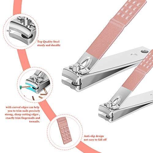 Stainless Steel Professional Manicure Pedicure Grooming Nail Clipper Kit Set For Women (16 Pcs)