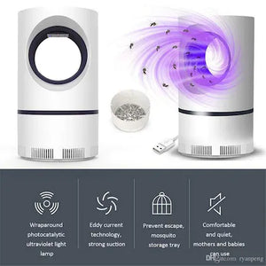 USB Power Electric Indoor Mosquito and Insect Killer With UV Light LED Mosquito Lamp Non-Toxic No Zapper Suction Fan