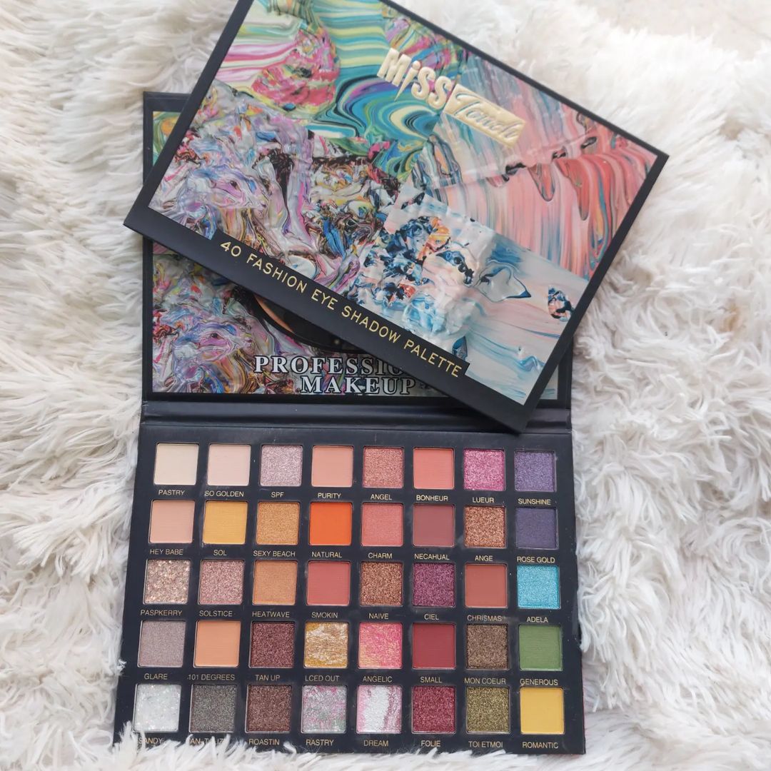 Ultra Colorful 40 Fashion Eye shadow Palette, Terracotta, Glitter, Velvet, Matte Colors All Highly Pigmented Shades in the Kit