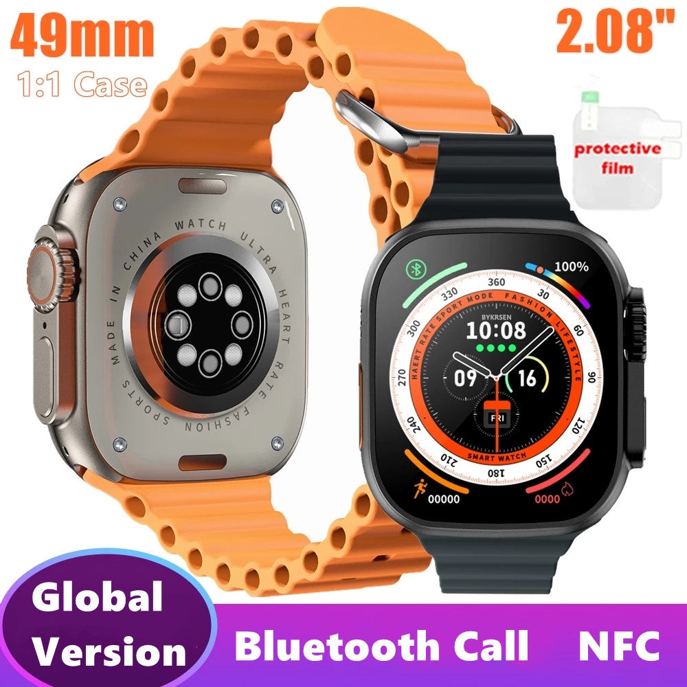 Ultra 10 Smart Watch with Bluetooth Calling Multiple Sports Mode and HD Touch Display with 10 Straps With Box For Men and Women