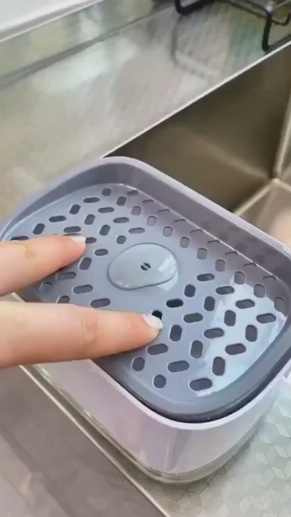 2-in-1 Soap Pump Dispenser with Sponge Holder – Liquid Soap Dispenser for Kitchen & Bathroom