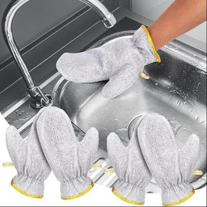 Kitchen Dish Silver Wire Cleaning Gloves