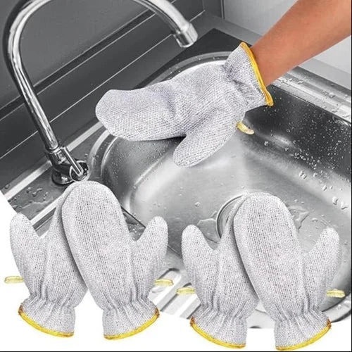 Kitchen Dish Silver Wire Cleaning Gloves