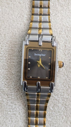 Swingstar Silver & Black Dial with Gold-Line Women Watch