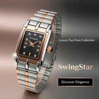 Swingstar Silver & Black Dial with Brown-Line Women Watch