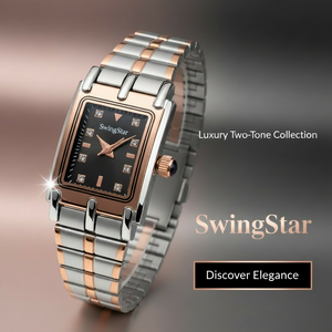 Swingstar Silver & Black Dial with Brown-Line Women Watch
