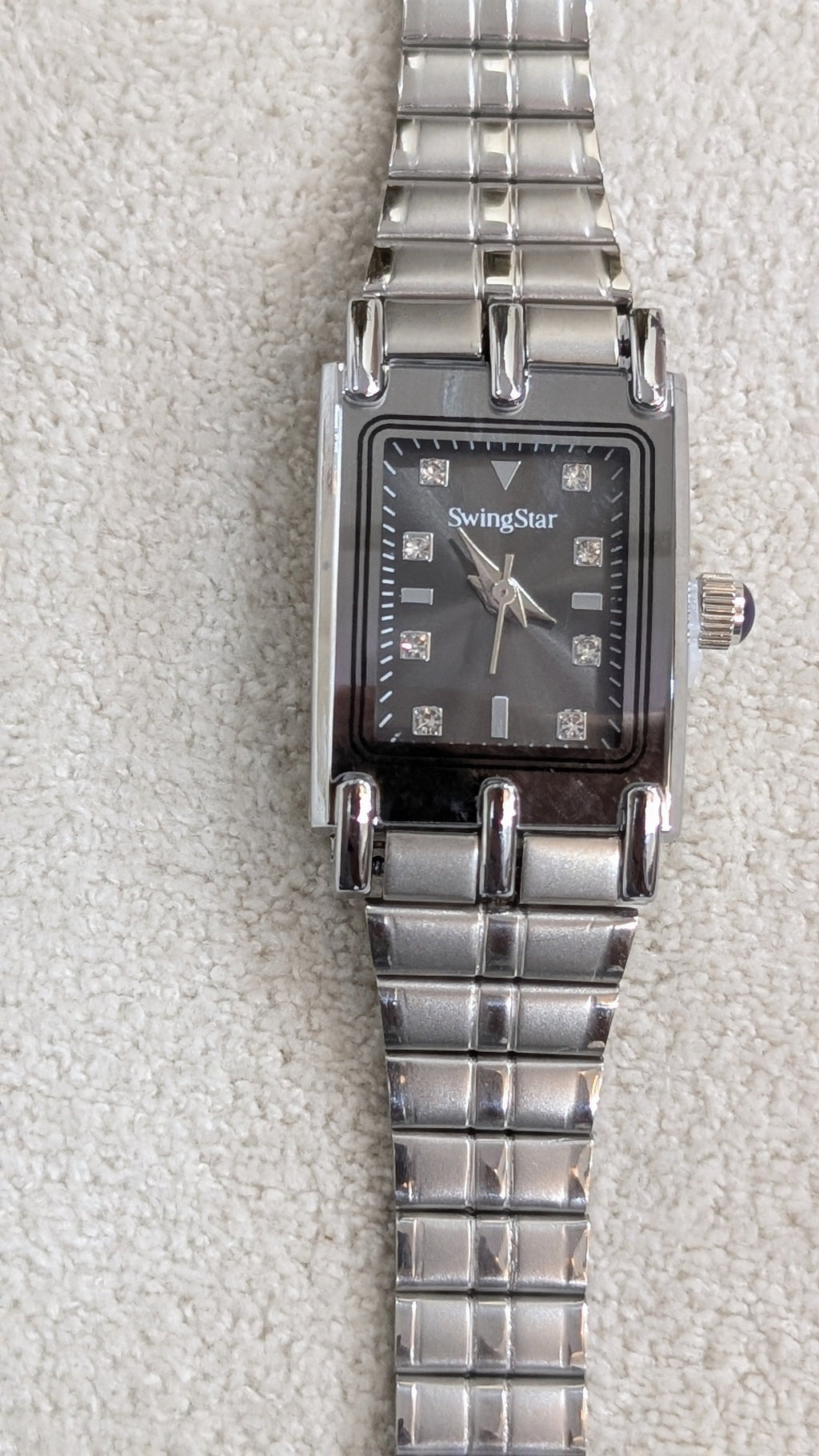 Swingstar Silver & Black Dial Women Watch