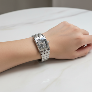 Swingstar Silver & Black Dial Women Watch