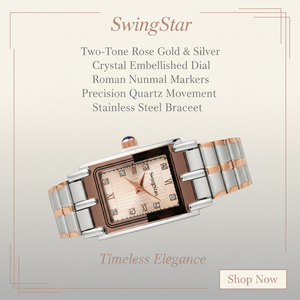 Swingstar Silver & White Dial with Brown-Line Women Watch